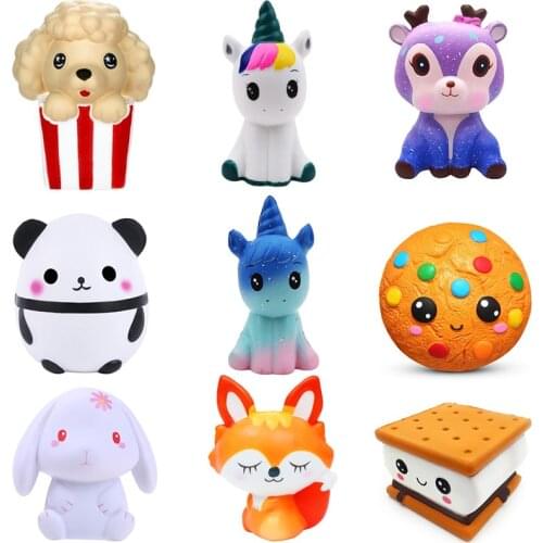 Jumbo Kawaii Popcorn Unicorn Cake Squishy Donut Fruit Squishi Slow Rising Stress Relief Squeeze Toys for Baby Kids Charisma Gift