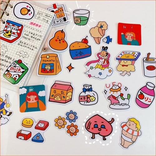 Sandro Korean version of ins cartoon oxygen laboratory back sticker cute girl heart notebook phone tablet decoration sticker