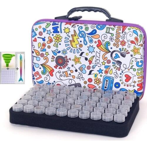 Brand new hot sale diamond painting 60 bottles storage bag complete, tool box, suitcase, zipper lock bag, mosaic accessories