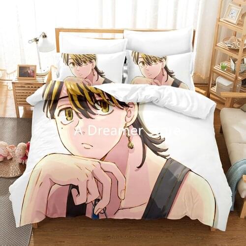 Anime Bedding Sets Tokyo Revengers US/Europe/UK Size Quilt Bed Cover Pillow Case 2-3 Pieces Sets Adult Children Duvet Cover
