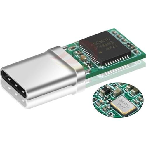 USB C Connector With ALC5686 Chip 312bit 384khz DIY Solder Type-C Adapter Type C Male Plug For 2.5/3.5/4.4mm Earphone Plug