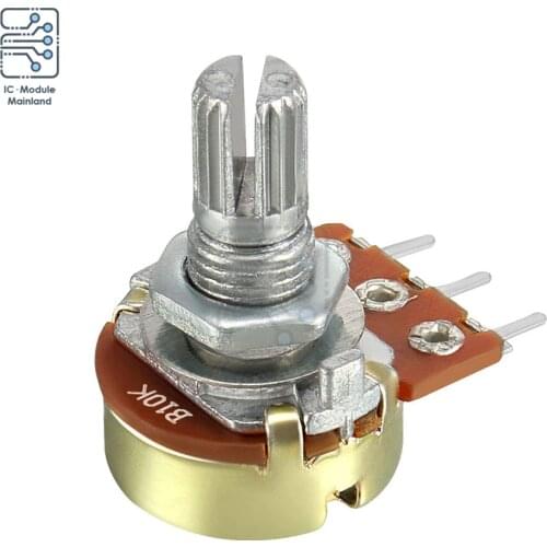 5PCS 15mm Potentiometer Resistor 1K 2K 5K 10K 20K 50K 100K 500K 1M Ohm 3 Pin Linear Taper Shaft Rotary Potentiometer for Arduino