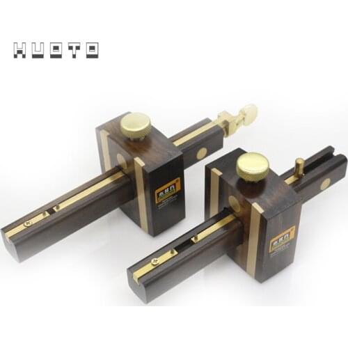 Luxury British Indonesia Ebony+Pure Copper Wearproof Carpenter Woodworking Tool 8 inch Screw Cutting Gauge Mark Scraper