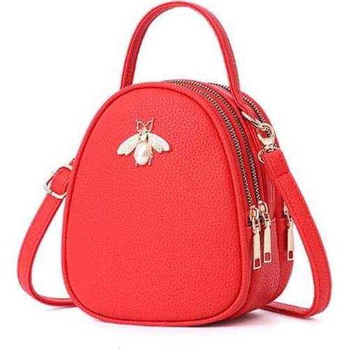 Woman Mini PU Leather Backpack Bag New Girls Small Cartoon Bee Student Teenager Lovely Summer Shoulder Daypack Rucksack рюкзак
