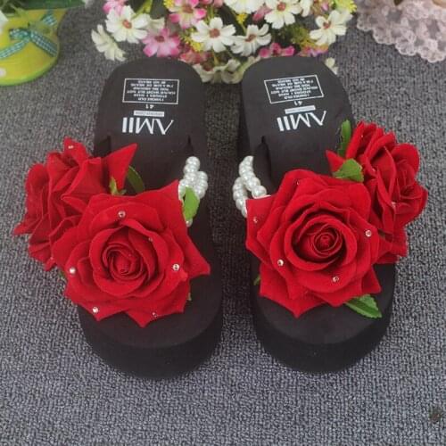 Flip flops woman Sandals slippers summer Platform rhinestone Shoes Women woman wedge platform slipper shoes Beach