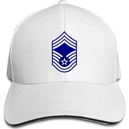 USA Hats For Men USAF Chief Master Sergeant E9a CMSGT Adjustable Baseball Caps Vintage Sandwich Hatcustom Logo