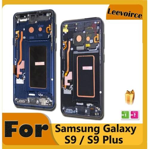 Super AMOLED For Samsung Galaxy S9 G960 G960F LCD S9 Plus G965 G965F SM-G965F/DS Display Touch Screen Digitize Assembly + Frame