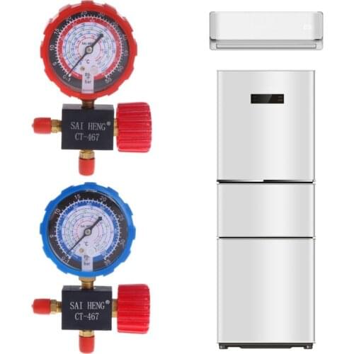 Air Conditioner Three-Way Single Manifold Gauge Valve R134A R404A R22 R410A