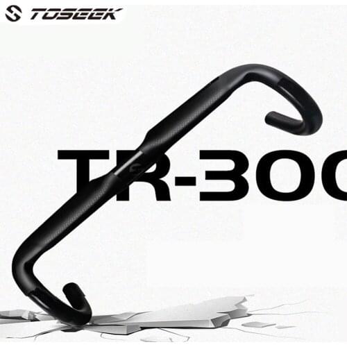 TOSEEK carbon fiber Road Bicycle handlebar Ultralight carbon fiber Bicycle pneumatic Handle Bar Road Bicycle Accessories 264g