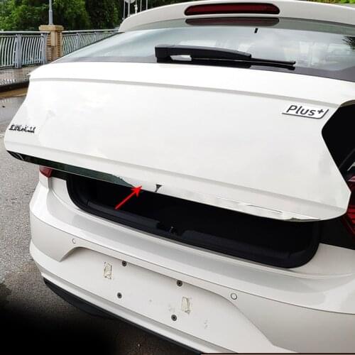 1pc for POLO PLUS 2019 Trunk Bright strip tailgate decorate Stainless steel