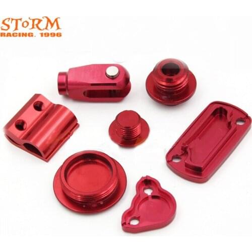 Rear Brake Clevis Brake Reservoir Cover Brake Hose Clamp Engine Plugs Billet Part Pack For CRF250R CRF250X CRF450R CRF450X