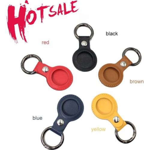 Protective Case For Aircovered AirTag Leather Cases Keychain Protective Cover For Apple Air Tag Tracker Buckler Multicolor
