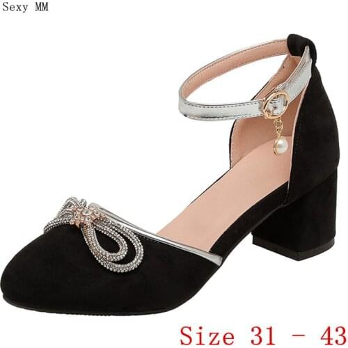 Pumps Women Oxfords Career D'Orsay Shoes Med High Heels Woman Med High Heel Shoes Small Plus Size 31 32 33 - 40 41 42 43