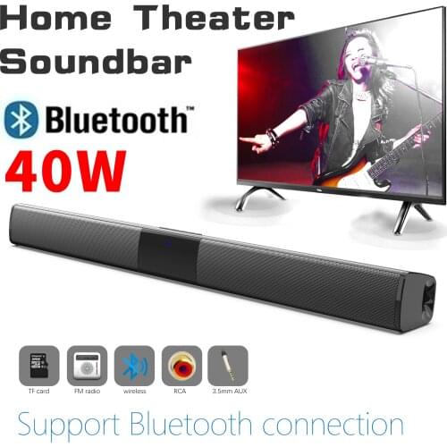 40W 20W TV Sound Bar Wired and Wireless Bluetooth Home Surround SoundBar for PC Theater TV Theater TV Speaker 2021