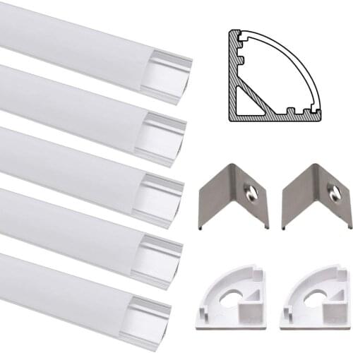 2m long LED Bar Lights Aluminium Profile Transparent/Milky Cover aluminium profile Shaped for LED Strip Light Parts