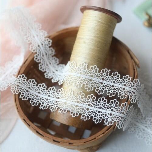 2 Meters Width 3cm Bilateral Handicrafts Embroidered Net Lace Trim Ribbon White Lace Fabric DIY Clothing Cheongsam Decoration