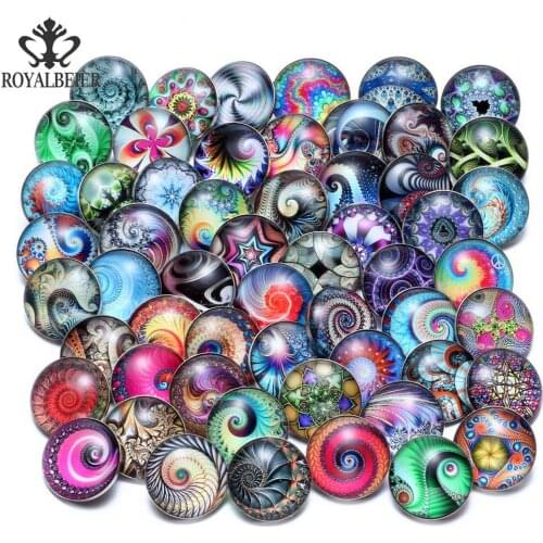 20pcs/lot Mixed Multi Pattern & Theme Glass Charms 18mm Snap Button For DIY Snap Bracelet Snaps Jewelry KZHM