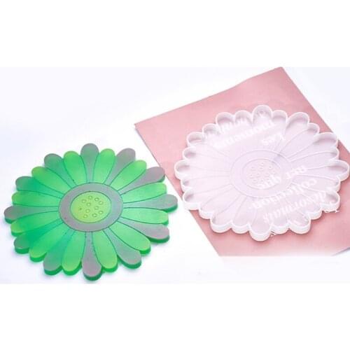 5Pcs Crafts Daisy Tray Coaster Epoxy Resin Mold Cup Mat Mug Pad Silicone Mould