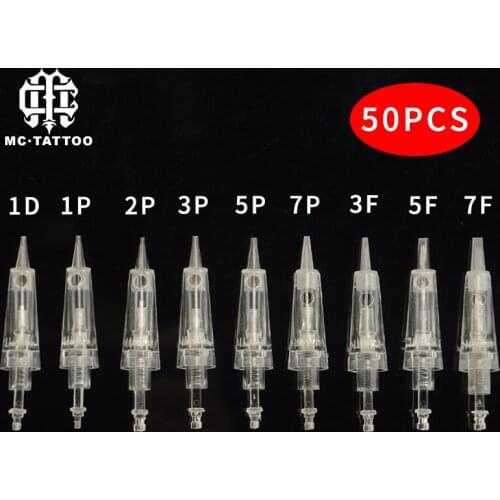 50pcs Disposable Tattoo Cartridge needles For permanent Microblading makeup eyebrow/lips/eyeliner machine pen needle tips
