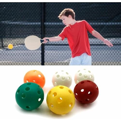 2021 New Premium Plastic Pickle Balls Pickleballs with Holes for Indoor and Outdoor Sports 6pcs