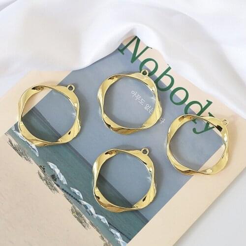 6pcs Korean style Earrings for Women irregular hollow twisted big circle Trendy pendant diy jewelry accessories materials