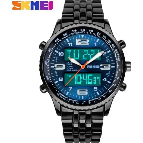 2020 New SKMEI Luxury Brand Men Military Watches Full Steel Men Sports Watches Digital LED Quartz Wristwatches relogio masculino