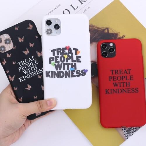 Treat People With Kindness TPWK Phone Cover For iPhone 12 11 Pro X XS XR Max 7 8 7Plus 8Plus 6S Soft Candy Colorful Case Shell