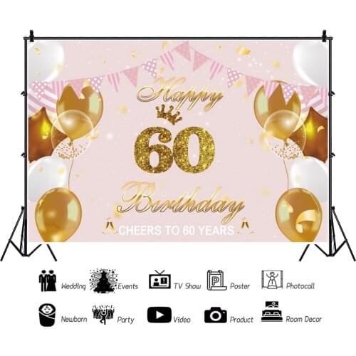 High Heels Crown Balloon Birthday Party Cartoon Backdrops Photo Background Celebrations Decoration for Female Photography Props