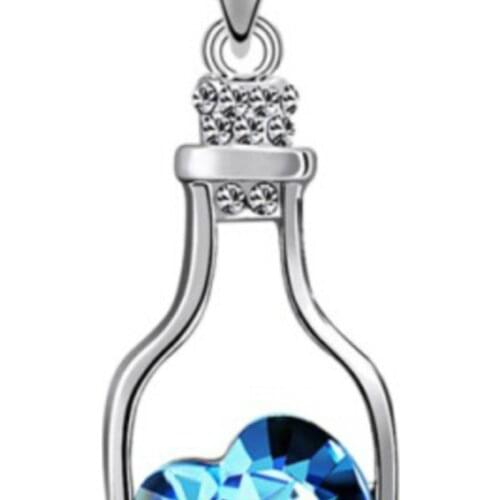 Austria crystal heart pendant ocean bottle charms women fashion jewelry accessories giftslovers gift top quality