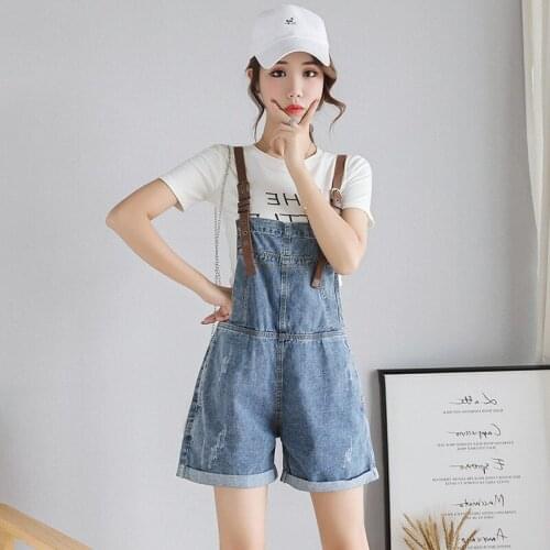 Summer Denim Overalls Short Denim Jumpsuit Romper Women Casual Jeans Playsuits Casual Overalls Shorts Rompers Female Playsuits