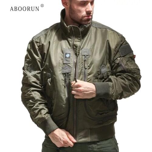 Military Tactical Bomber Jacket Men Big Pockets MA1 Flight Coat Army Green Nylon Outwear Windbreaker Jacket and Coat for Male