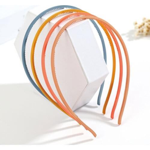 Hot Sales Plastic Fashion Thin Headband Resin Hair Hoop Headband Candy Color Head Wrap Hoop Girls Elastic Frosted Headpiece