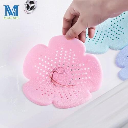 Meltset 1PC Cherry Blossom Kitchen Sink Filter Sewer Drain Hair Colanders Mesh Hair Residue Catcher Bathroom Cleaning Tools