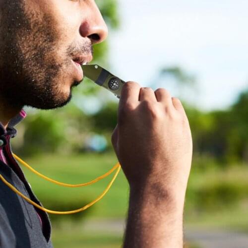 Multi-function 7 In 1 Whistle Sport Camping Lanyard Compass Emergency Survival Tool Portable Sports Referee Lifeguard Whistles