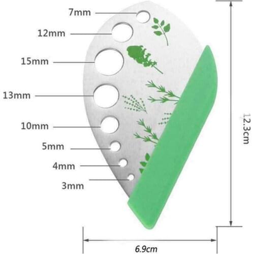 Multi-Function Vegetable Stripper Stainless Steel Hole Cutter 9-Holes Herb Knife