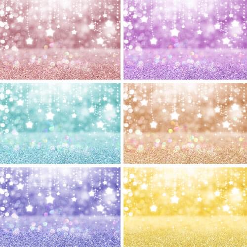 Mocsicka Bokeh Polka Dots Glitter Star Backdrop Fantasy Wedding Birthday Party Photo Background Baby Portrait Photography Props