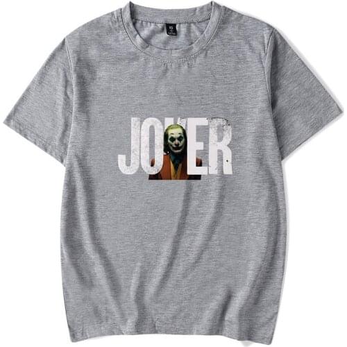 Fashion print Joker short-sleeved Funny T-Shirts Men Women Fashion Harajuku T shirt mens summer Casual Suitable gray t-shirt