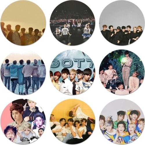Boy Group Kpop GOT7 Customer Brooch Pin Cosplay Badge Accessories For Clothes Backpack Decoration Gift 58mm
