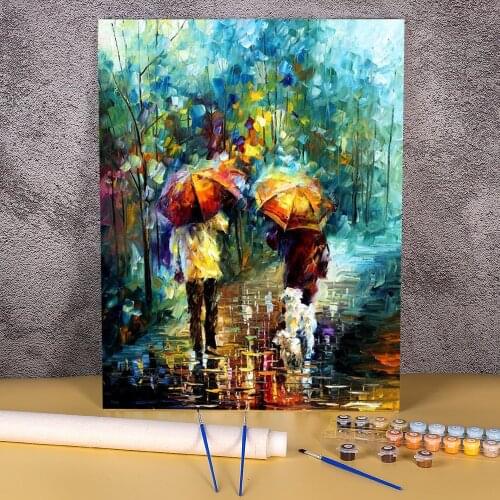 Friends With A Dog Paint By Numbers Kit Oil Paints 50*70 Oil Painting Home Decoration For Wholesale