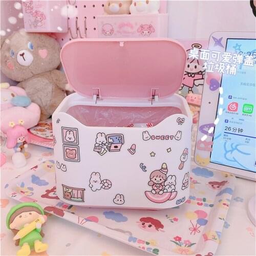 Desktop Waste Box Bin Garbage Basket Home Table Plastic Trash Can Office Supplies Dustbins Sundries Barrel Box For Home