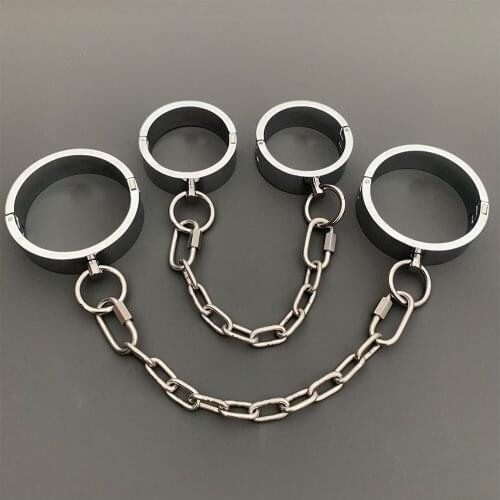 New Sex Toys Metal Alloy Handcuffs Ankle Cuff Bondage Bracelet Erotic Adult Game BDSM Collar for Couples Hand Restraints Sexy