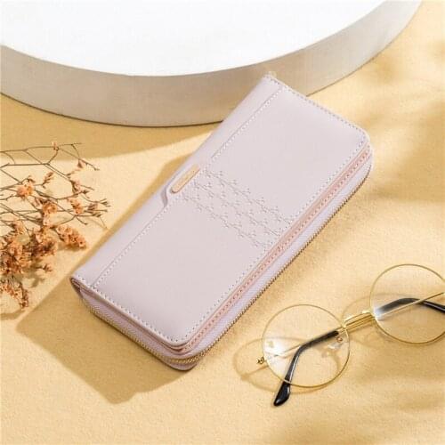 New Woman Wallet Long Zipper Phone Bag Leather Wallets Hasp Floral Luxury Ladies Coins Purse Credit Card Holder Cartera Mujer