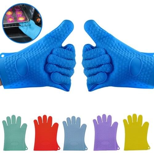 1 Piece Silicone Mitts Oven Gloves Kitchen Microwave Heat Resistant Baking Cooking Pinch Potholder Glove Cookware Golves 1PCS