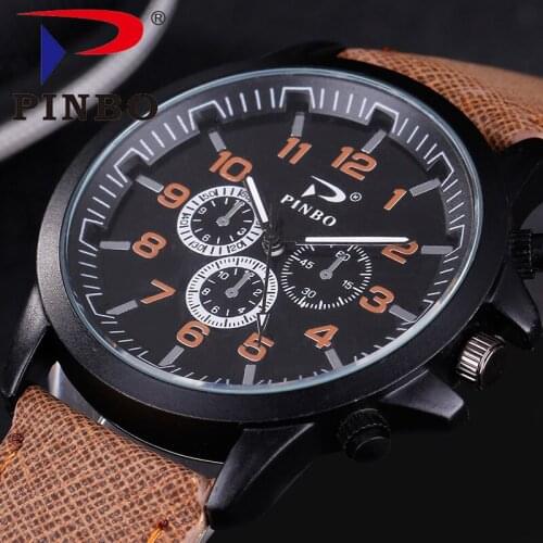 Luxury Analog Leather Military Watch Mens Wristwatch Erkek Saatler Mens Business Quartz Watch zegarki meskie Relogio Masculino