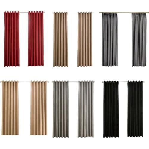 Window Curtains Solid Color Shading Noise Absorption Window Blackout Curtains Home Hanging Decor Curtain Household Supply