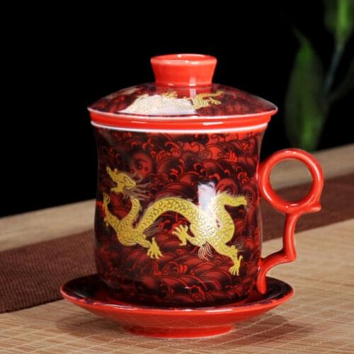 Blue and white ceramic cup with lid office containing a family of four individual glass filter cup gifts Cups meeting