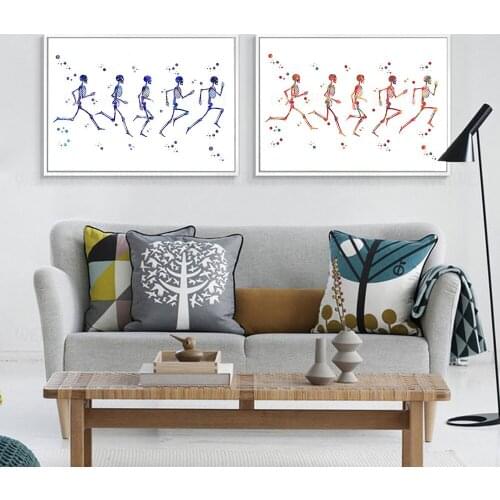 Skeleton Watercolor Print Abstract Medical Art Poster Illustration for Medical Office Decor Anatomical Print Science Art Frame