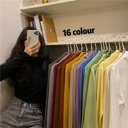 Woman Sweaters Womens Turtleneck Sweater Long Sleeve Top Fall/Winter Slim Black Inner Skinny Knitted Top