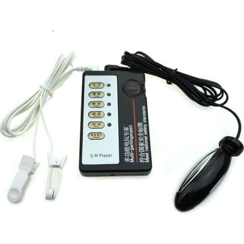 Shock electric Anal Plug Nipple Clamps Nipple Clip gay sex toys Electro Stimulation Sex Toys For Men Women medical themed toys