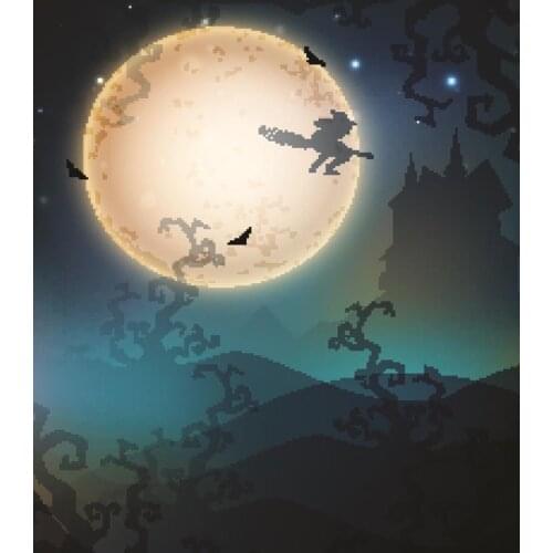 VinylBDS Photo Studio Backdrop Happy Halloween Photo Studio Backdrop Big Moon Kate Background Backdrop